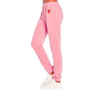 ⭐️NWT Wildfox del sol knox sun link joggers pants size small bubblegum